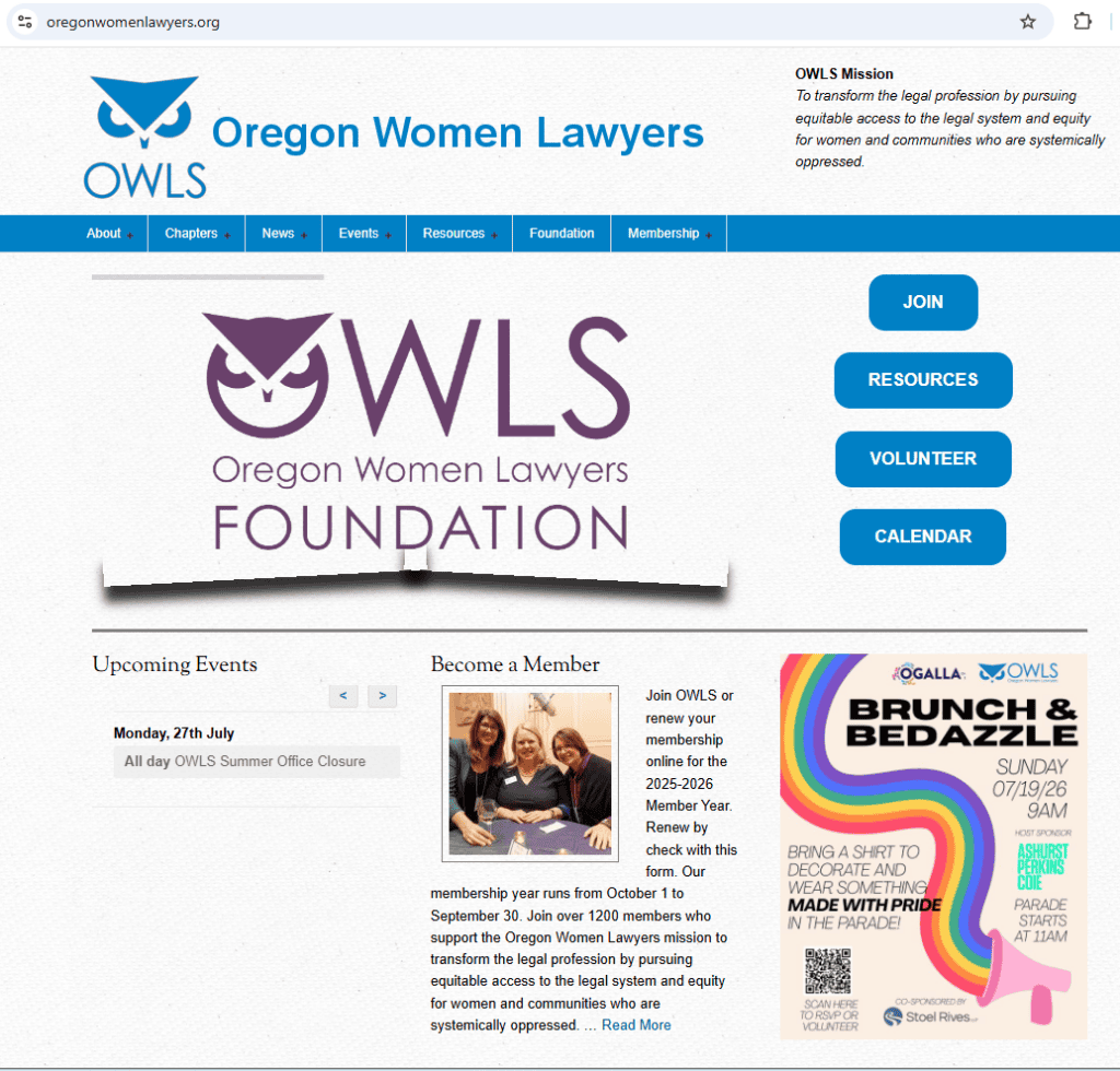 OWLS Mission - Oregon Women Lawyers - Equitable Access - Systemically Oppressed
